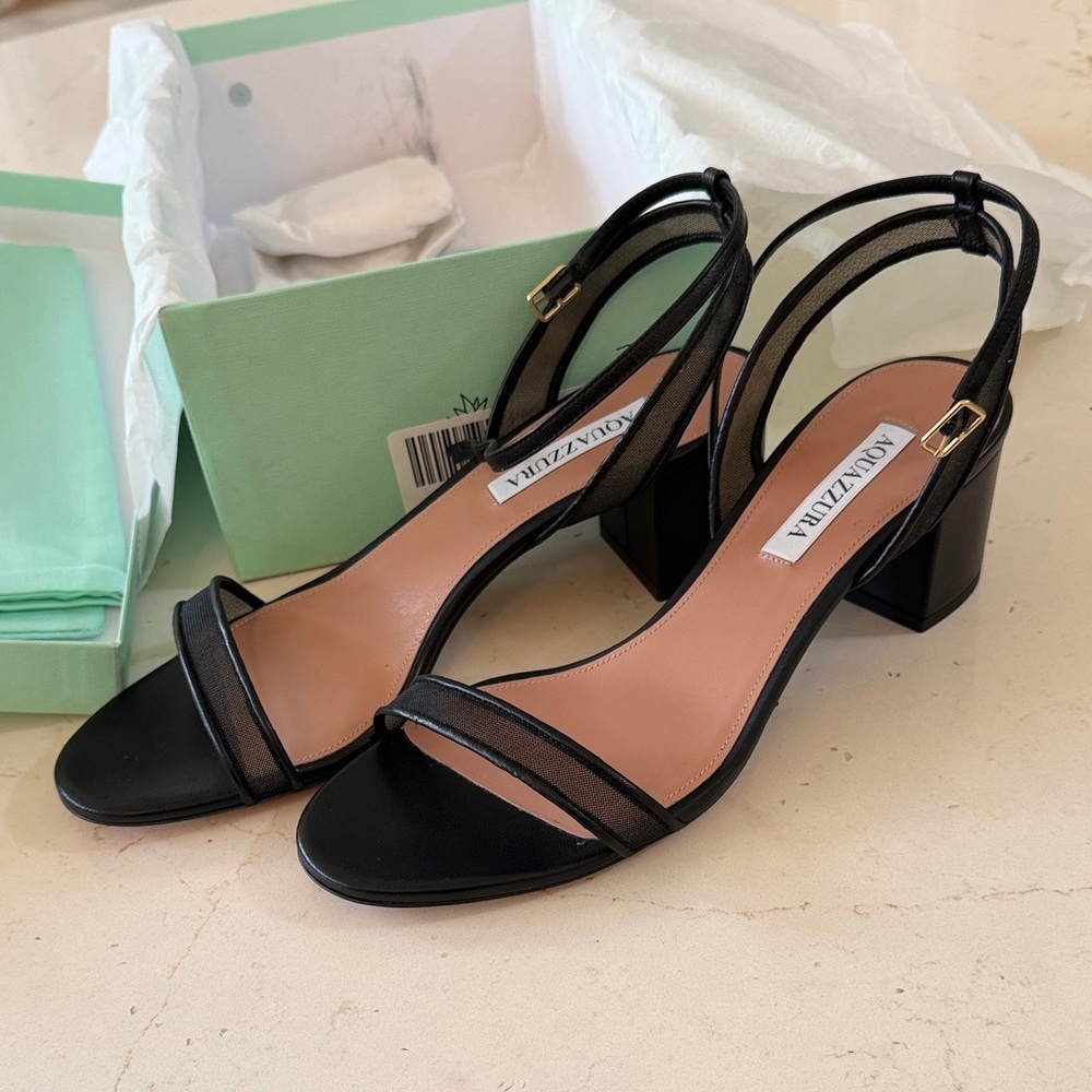 Aquazzura Black Strappy Heels size 40/9.5